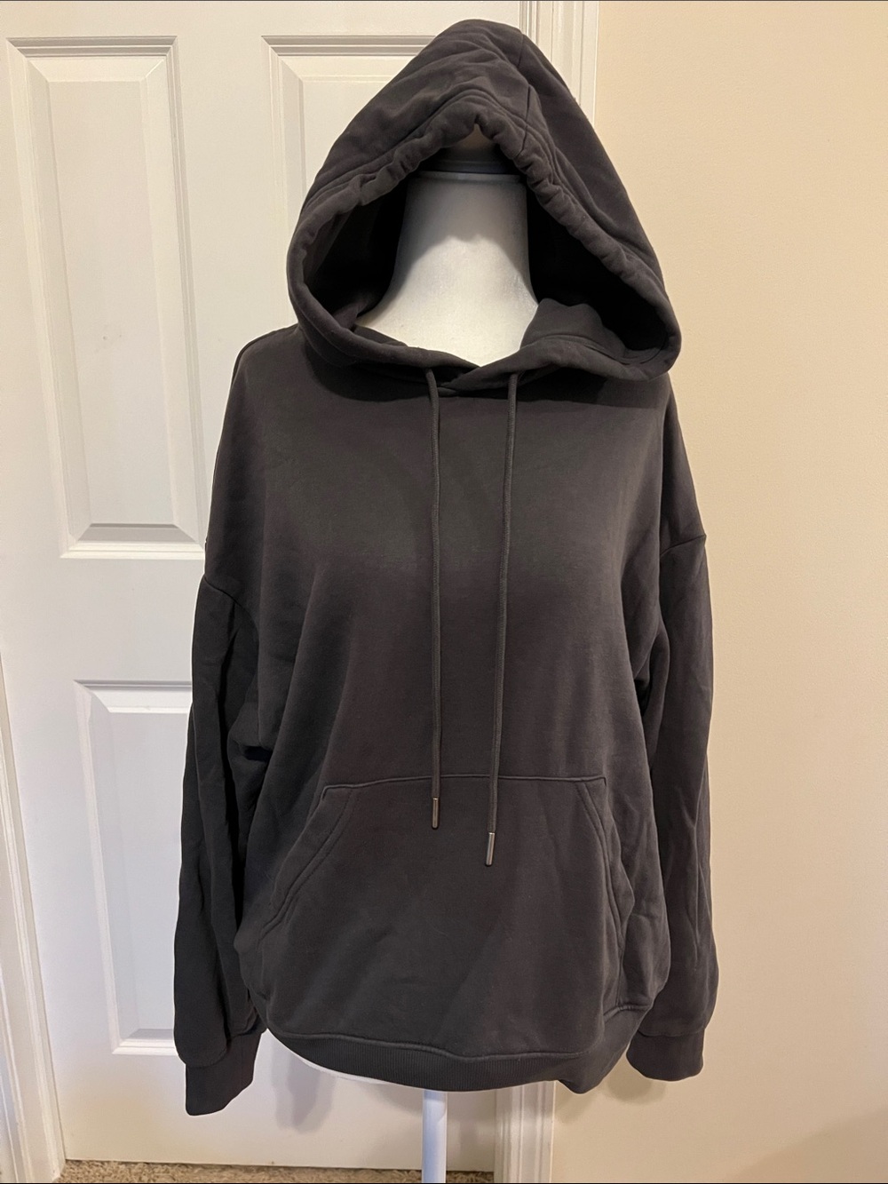 H&M Oversized Hooded Sweatshirt - Charcoal Gray